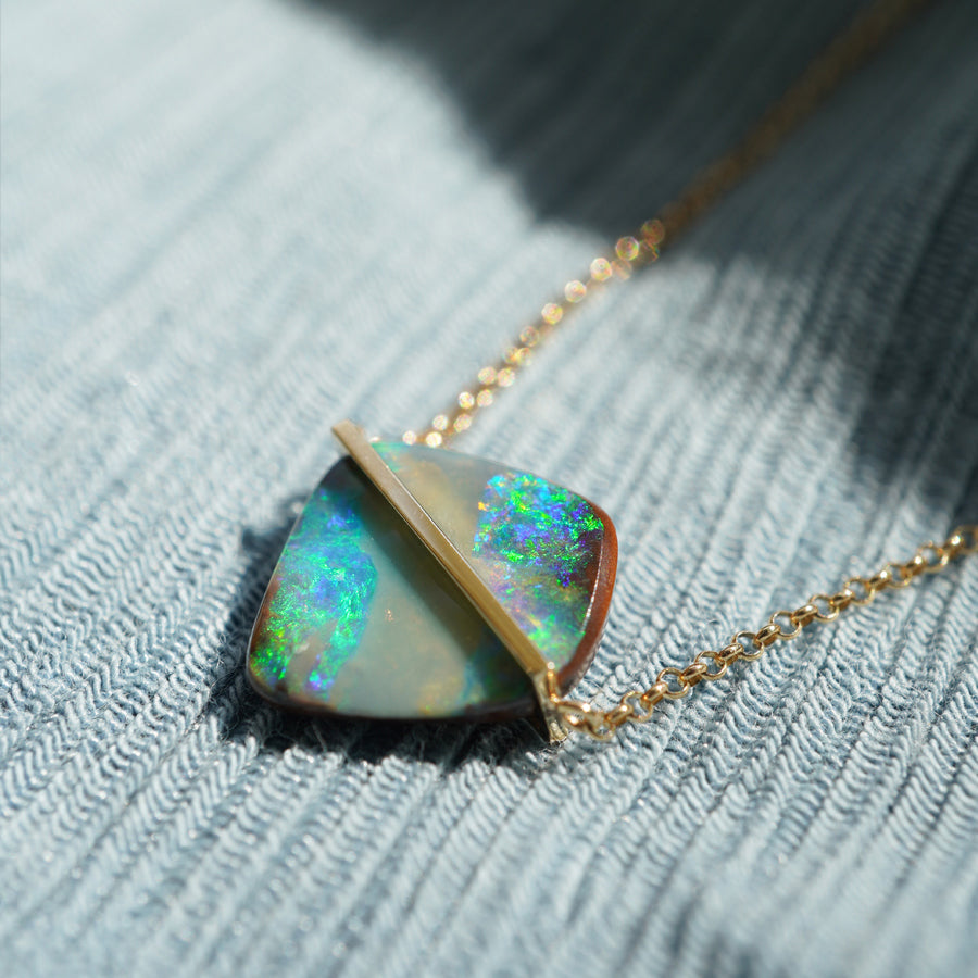 BAND NECKLACE BOULDER OPAL #3744