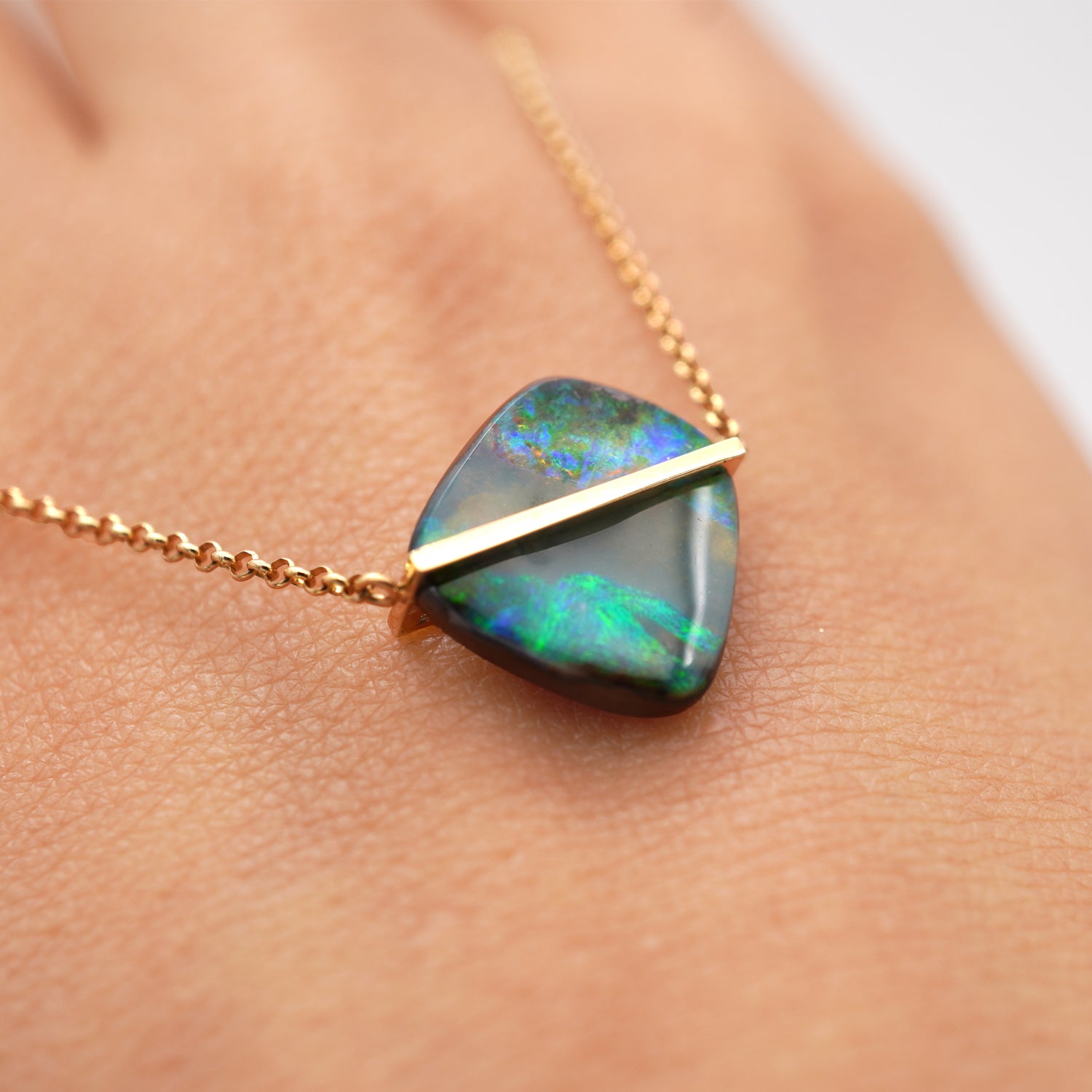 BAND NECKLACE BOULDER OPAL #3744