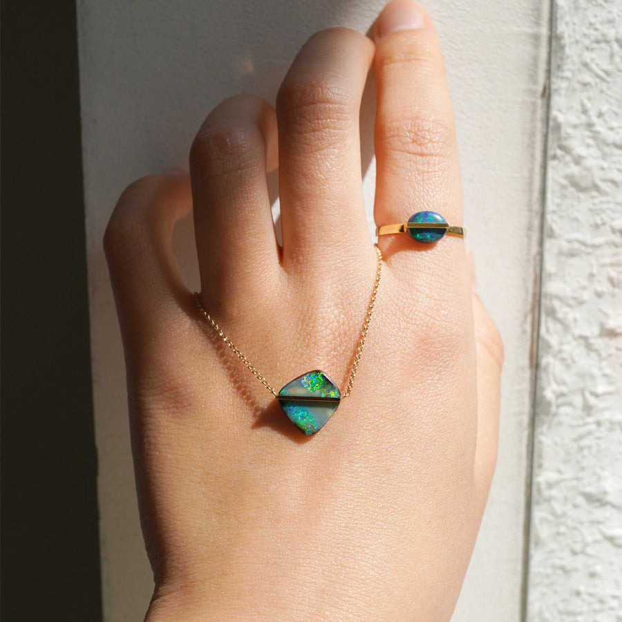 BAND NECKLACE BOULDER OPAL #3744