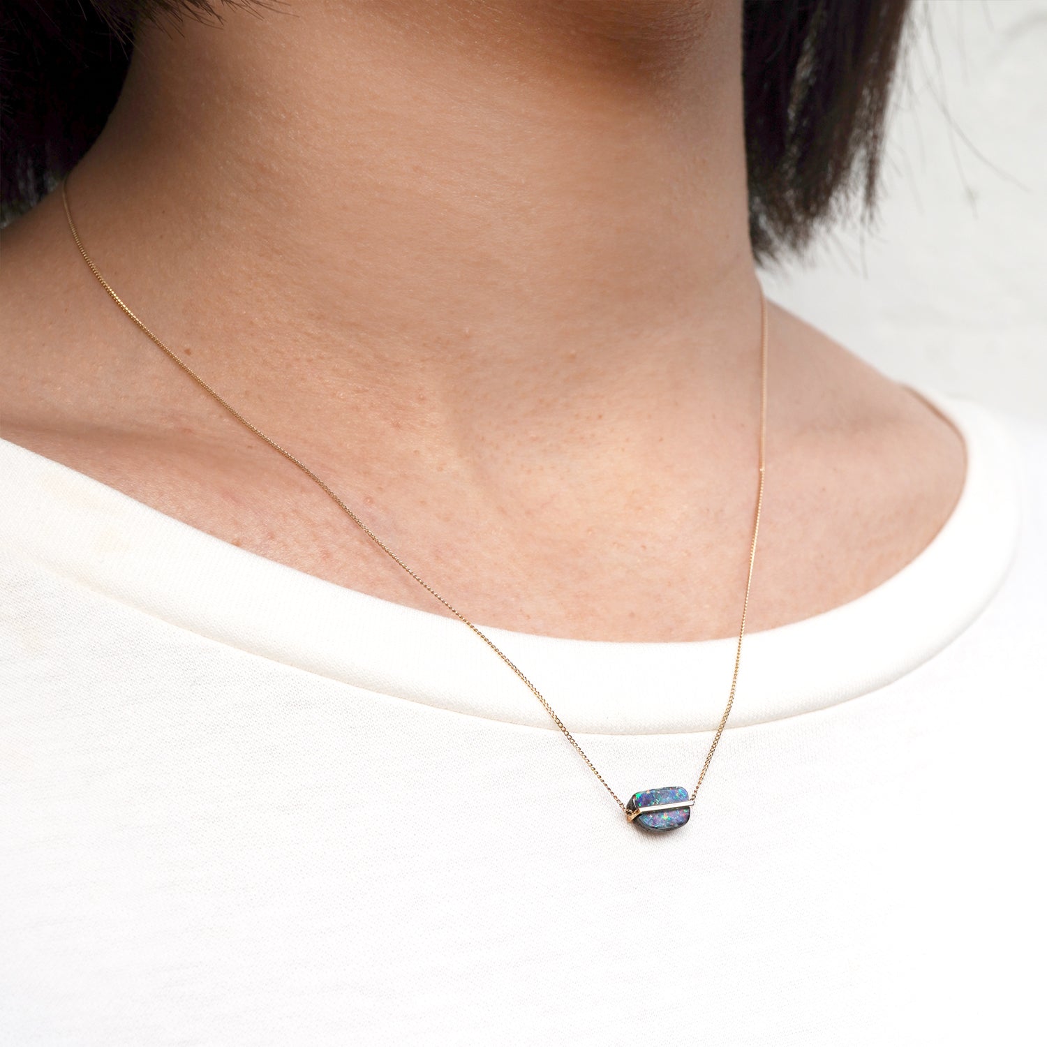 BAND NECKLACE BOULDER OPAL #3075