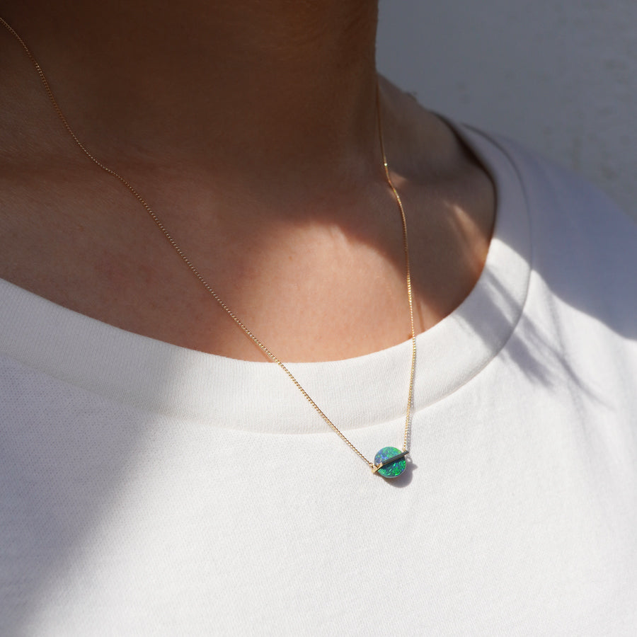 BAND NECKLACE BLACK OPAL #3795