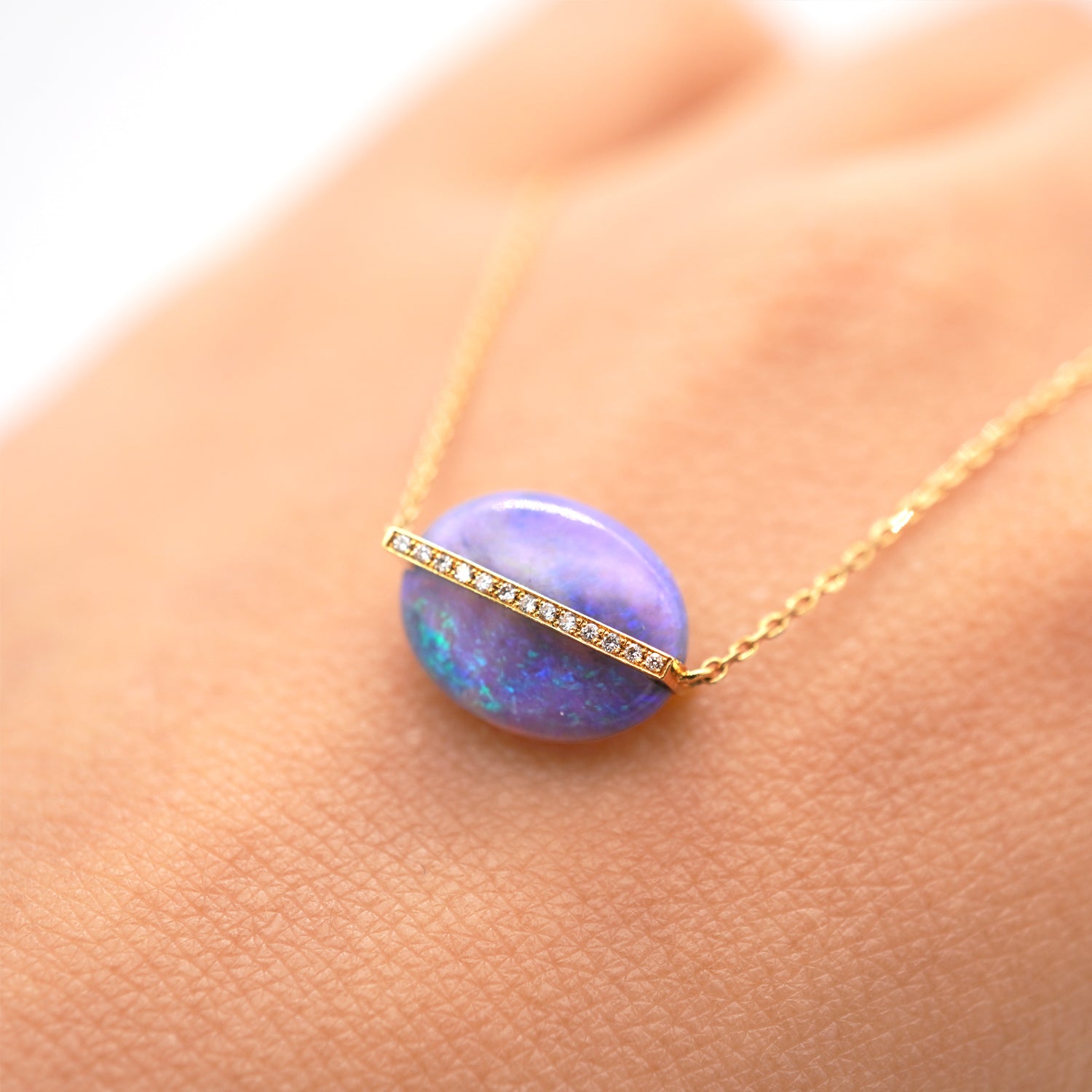 BAND NECKLACE BLACK OPAL #3354