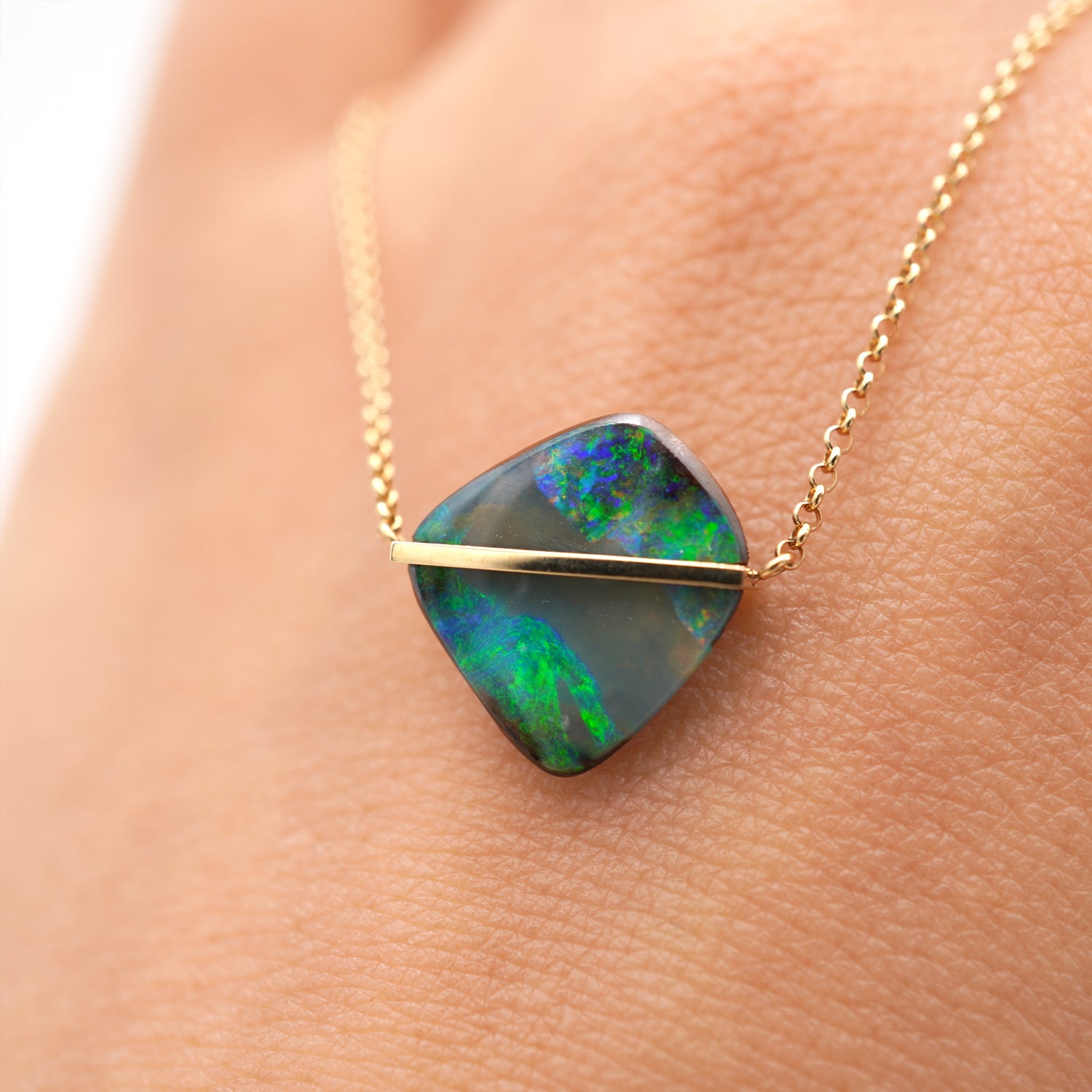 BAND NECKLACE BOULDER OPAL #3744