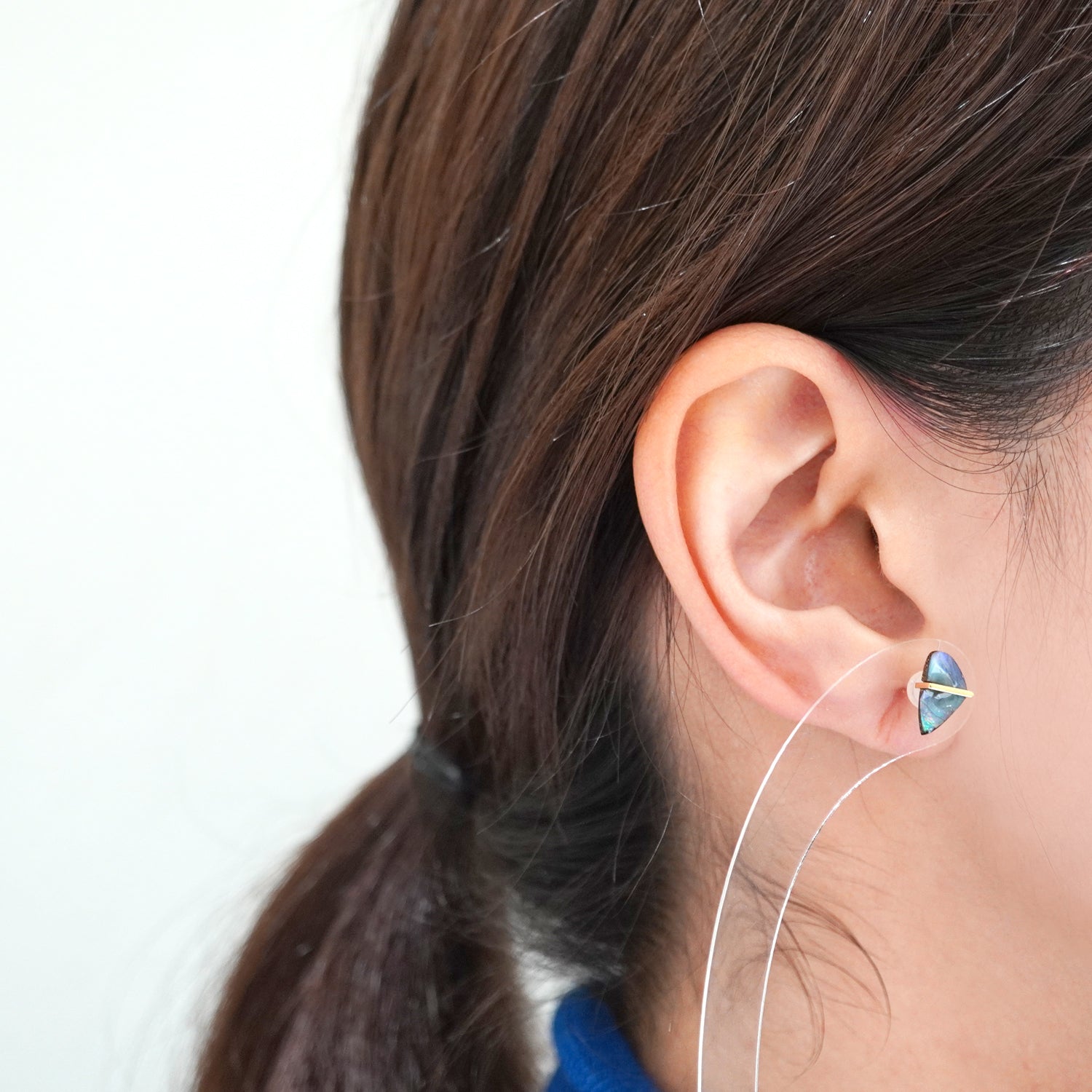 BAND SINGLE EARRING BOULDER OPAL #3325