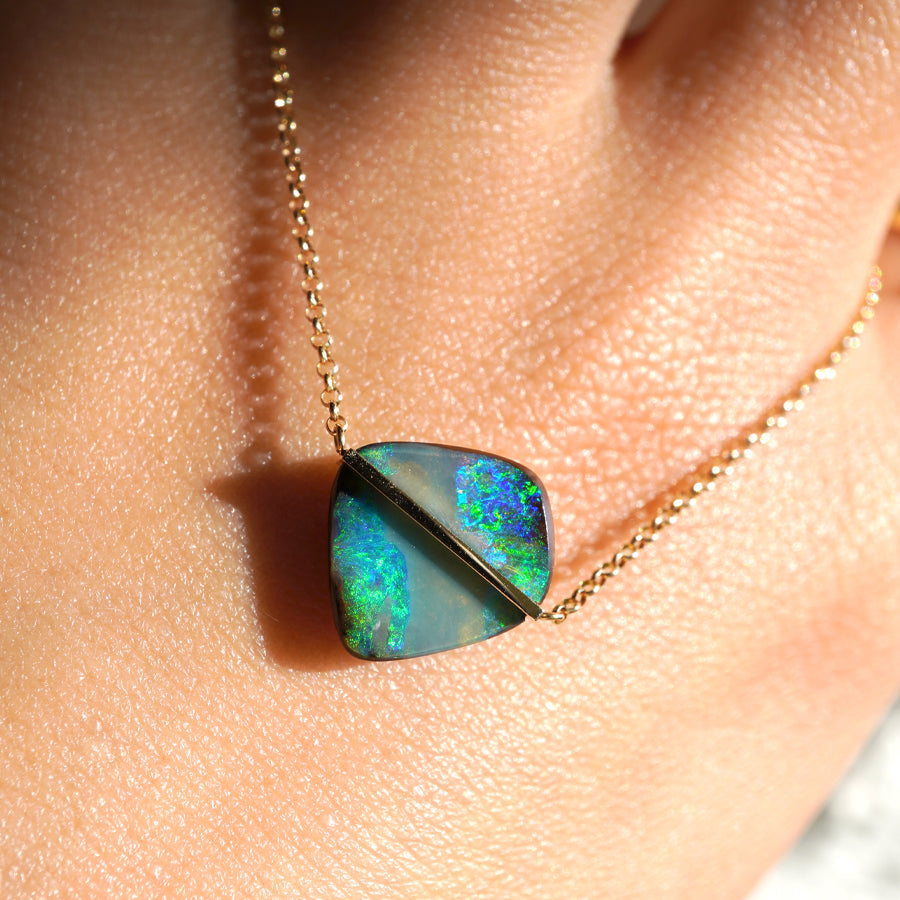 BAND NECKLACE BOULDER OPAL #3744