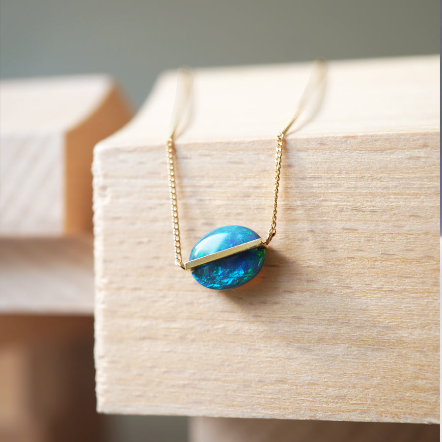 BAND NECKLACE BLACK OPAL #3795