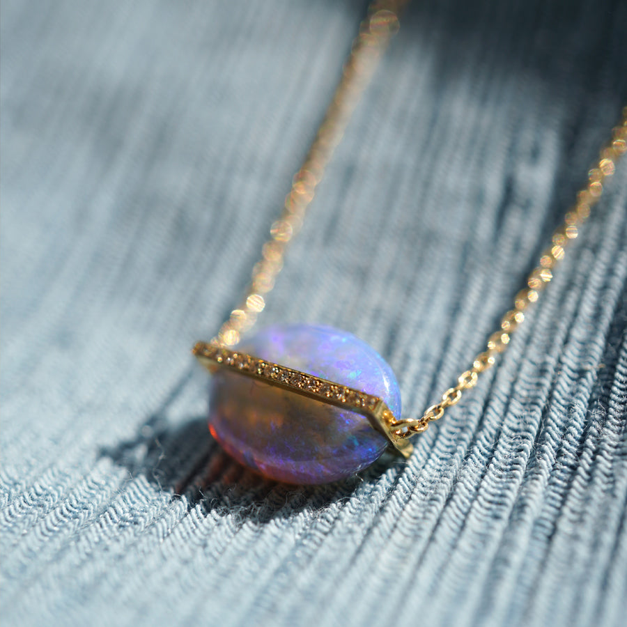 BAND NECKLACE BLACK OPAL #3354