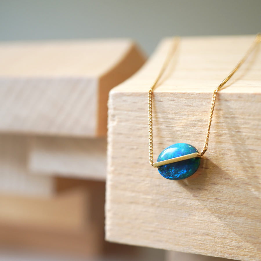 BAND NECKLACE BLACK OPAL #3795