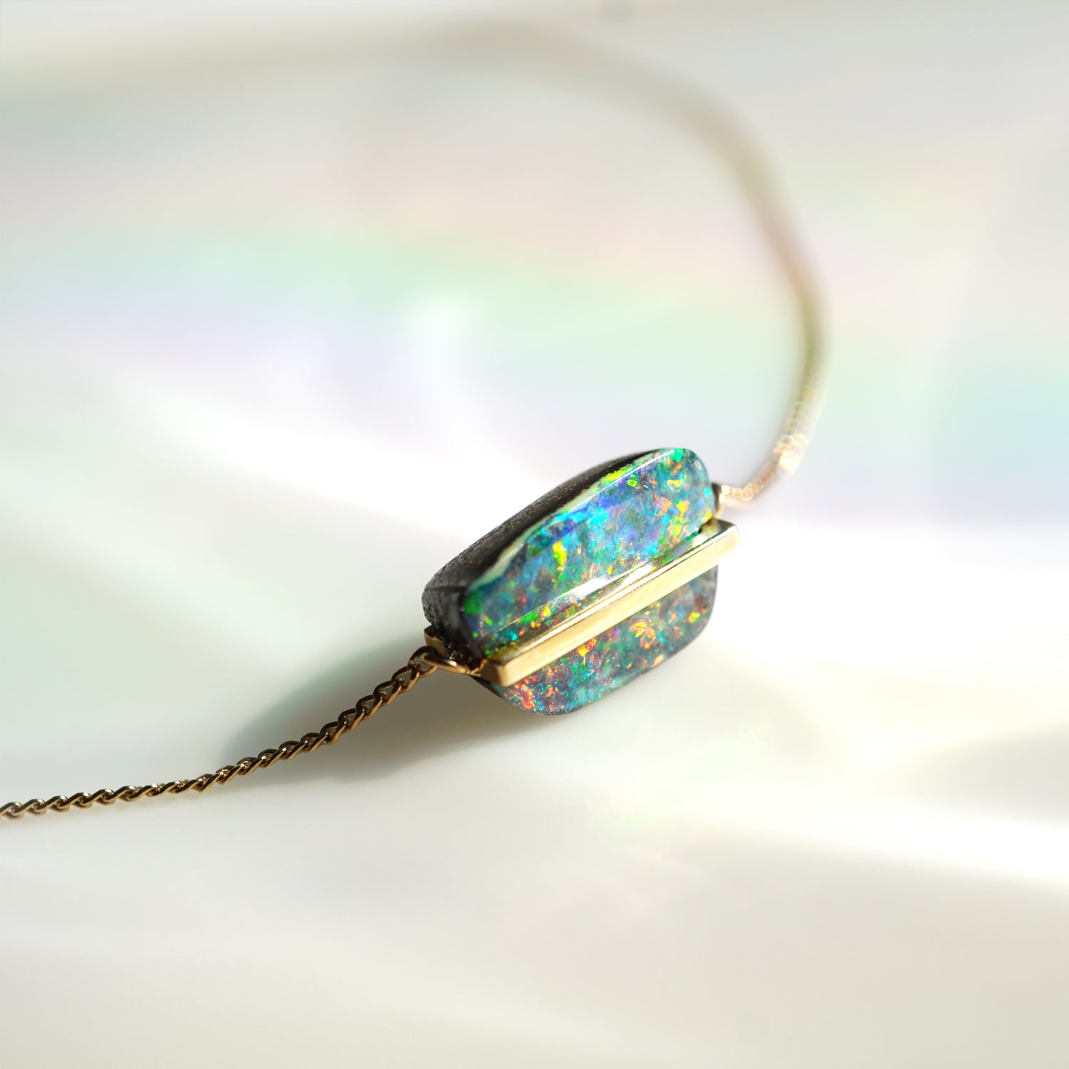 BAND NECKLACE BOULDER OPAL #3075
