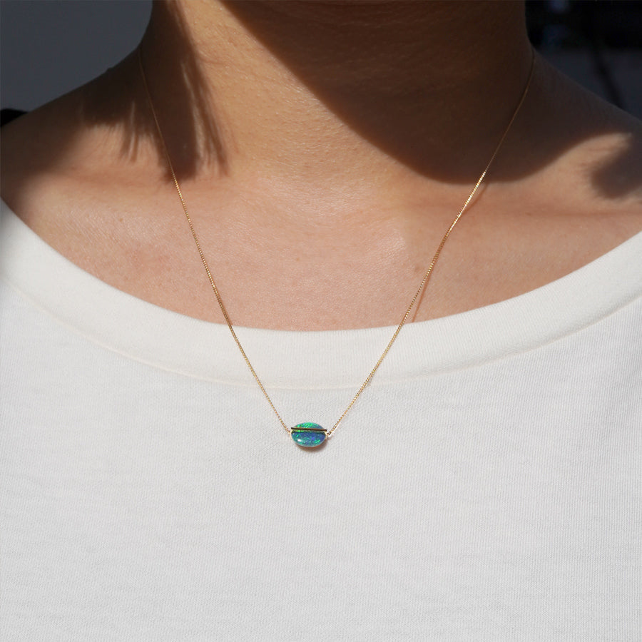 BAND NECKLACE BLACK OPAL #3795