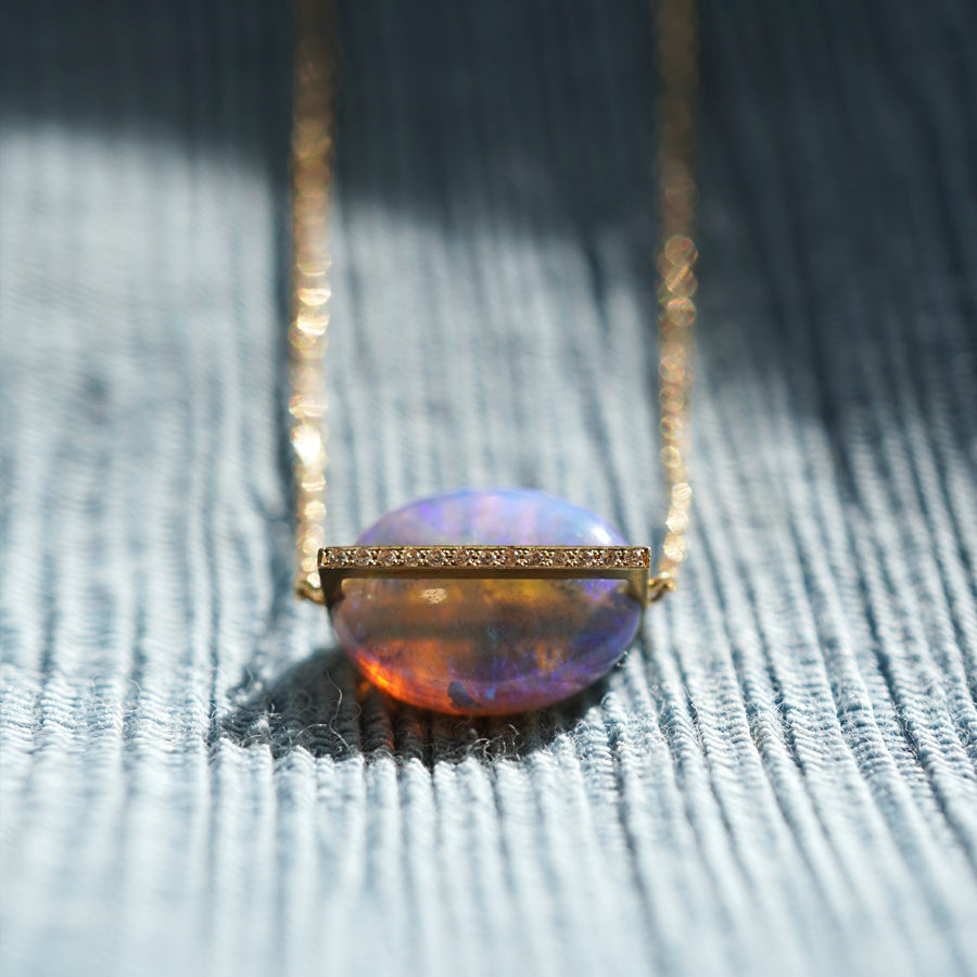 BAND NECKLACE BLACK OPAL #3354