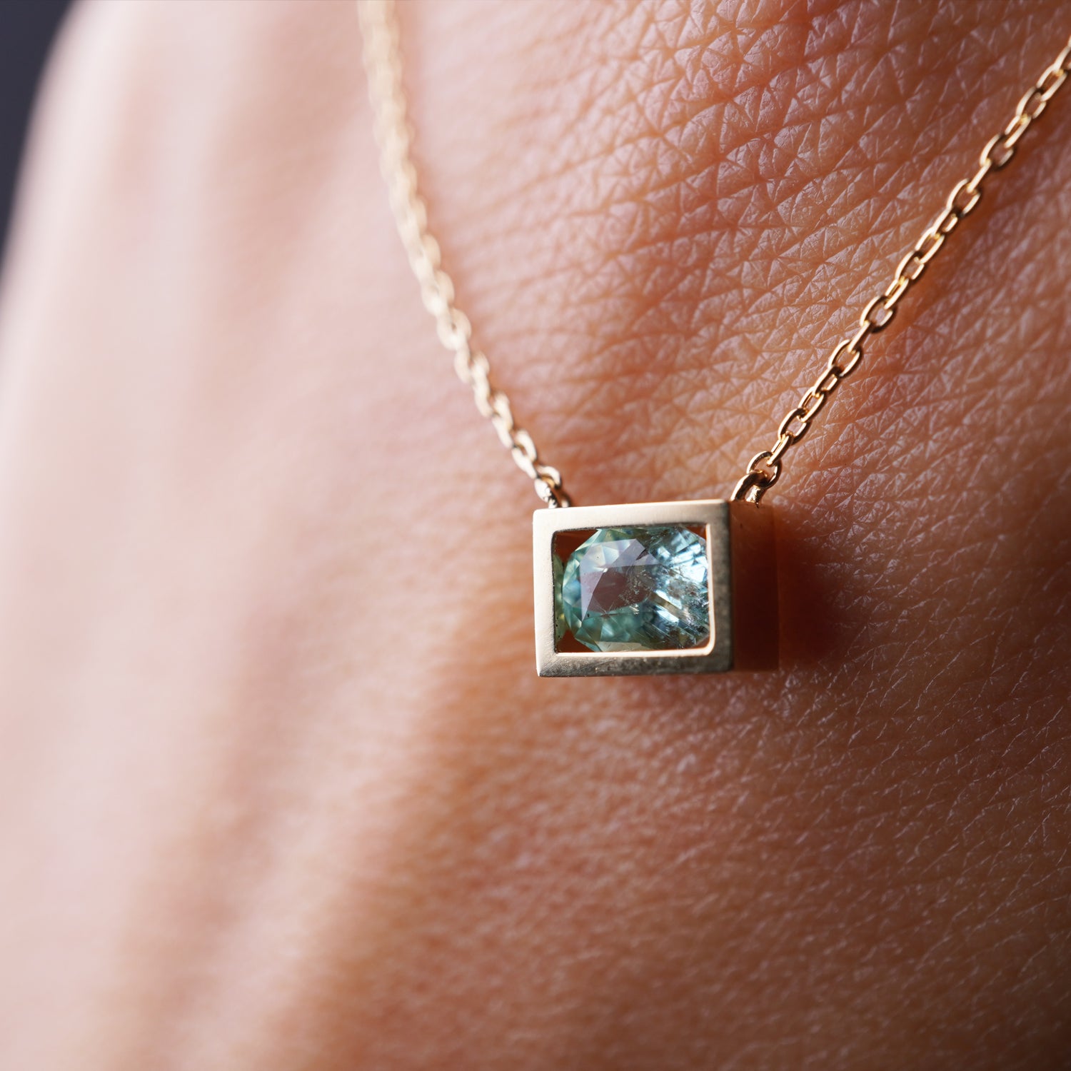 POSITION NECKLACE PARAIBA TOURMALINE0.34ct #4055