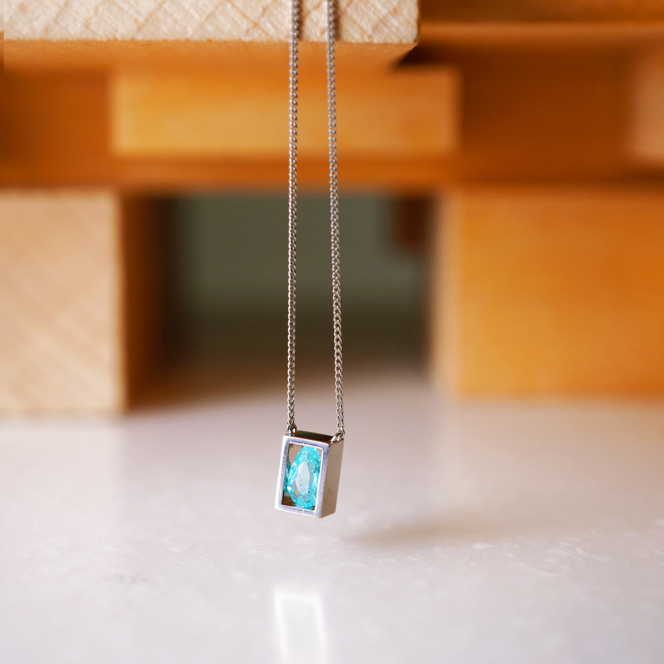 POSITION NECKLACE PARAIBA TOURMALINE0.26ct #4057