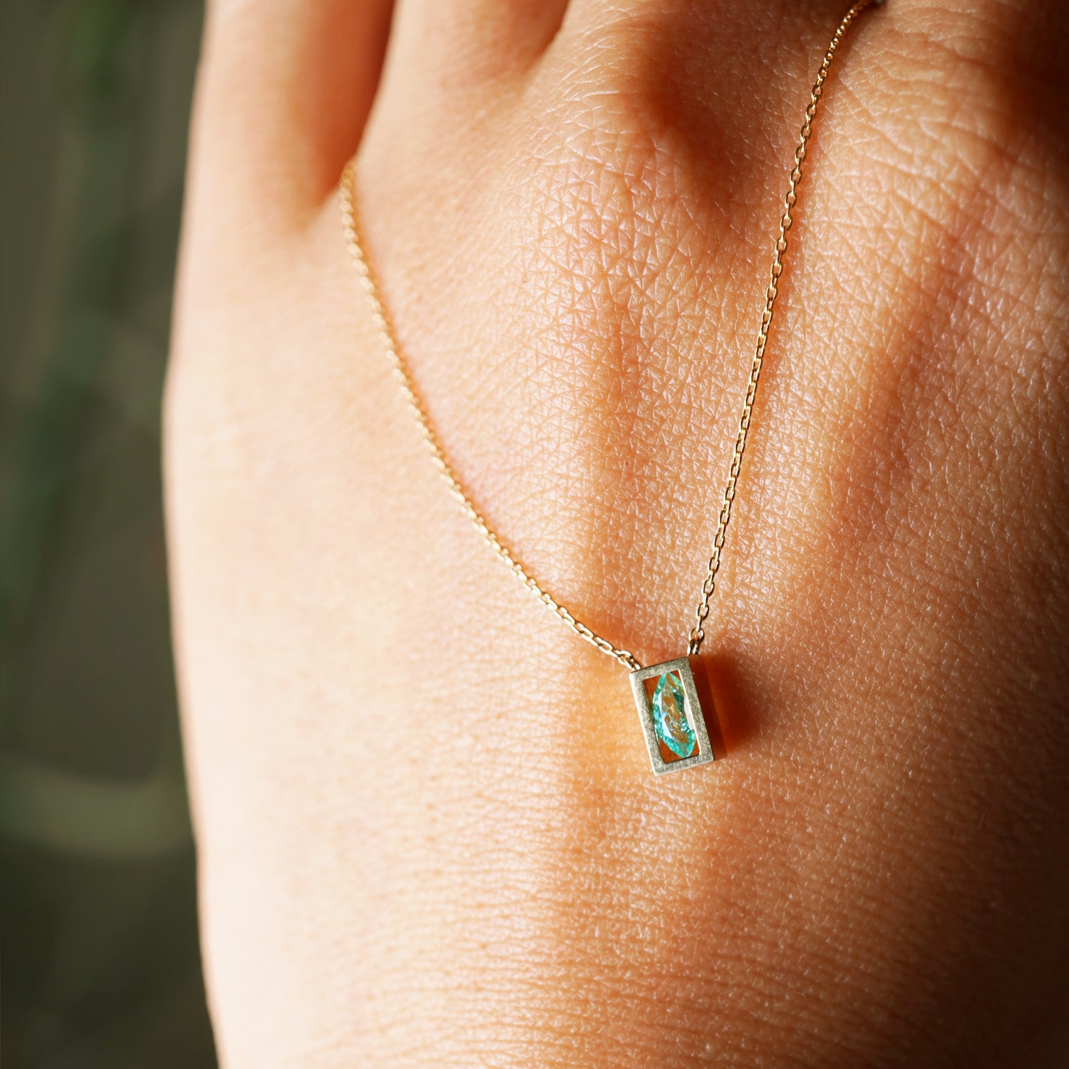 POSITION NECKLACE PARAIBA TOURMALINE0.12ct #4056