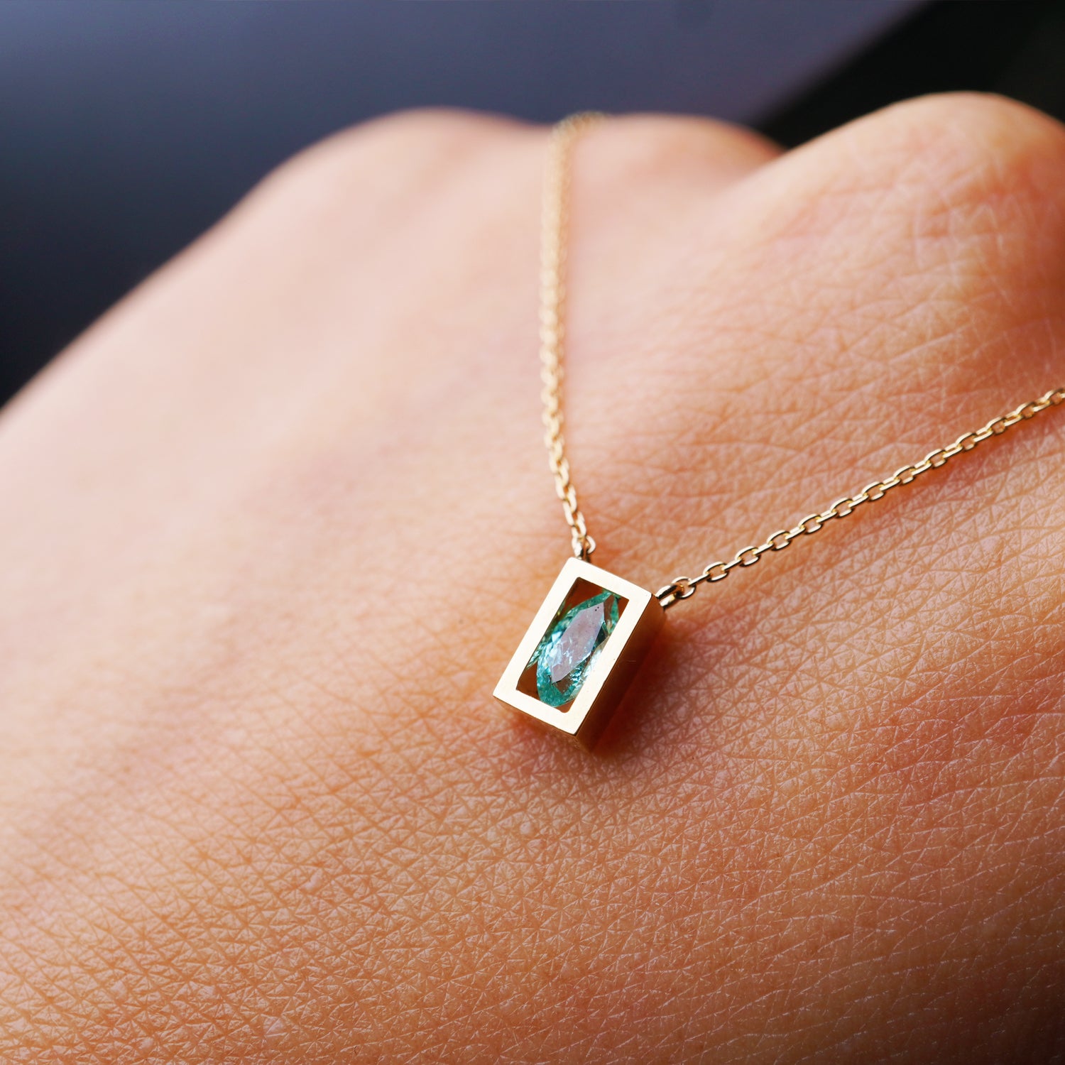 POSITION NECKLACE PARAIBA TOURMALINE0.12ct #4056