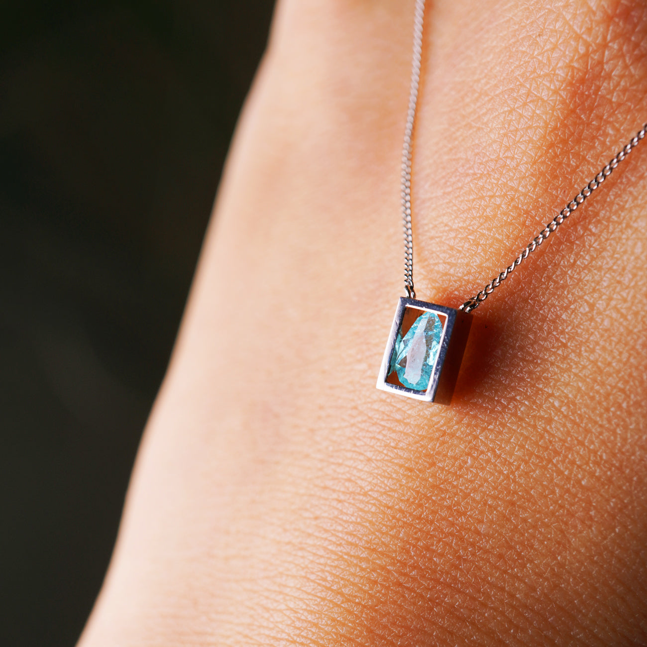 POSITION NECKLACE PARAIBA TOURMALINE0.26ct #4057