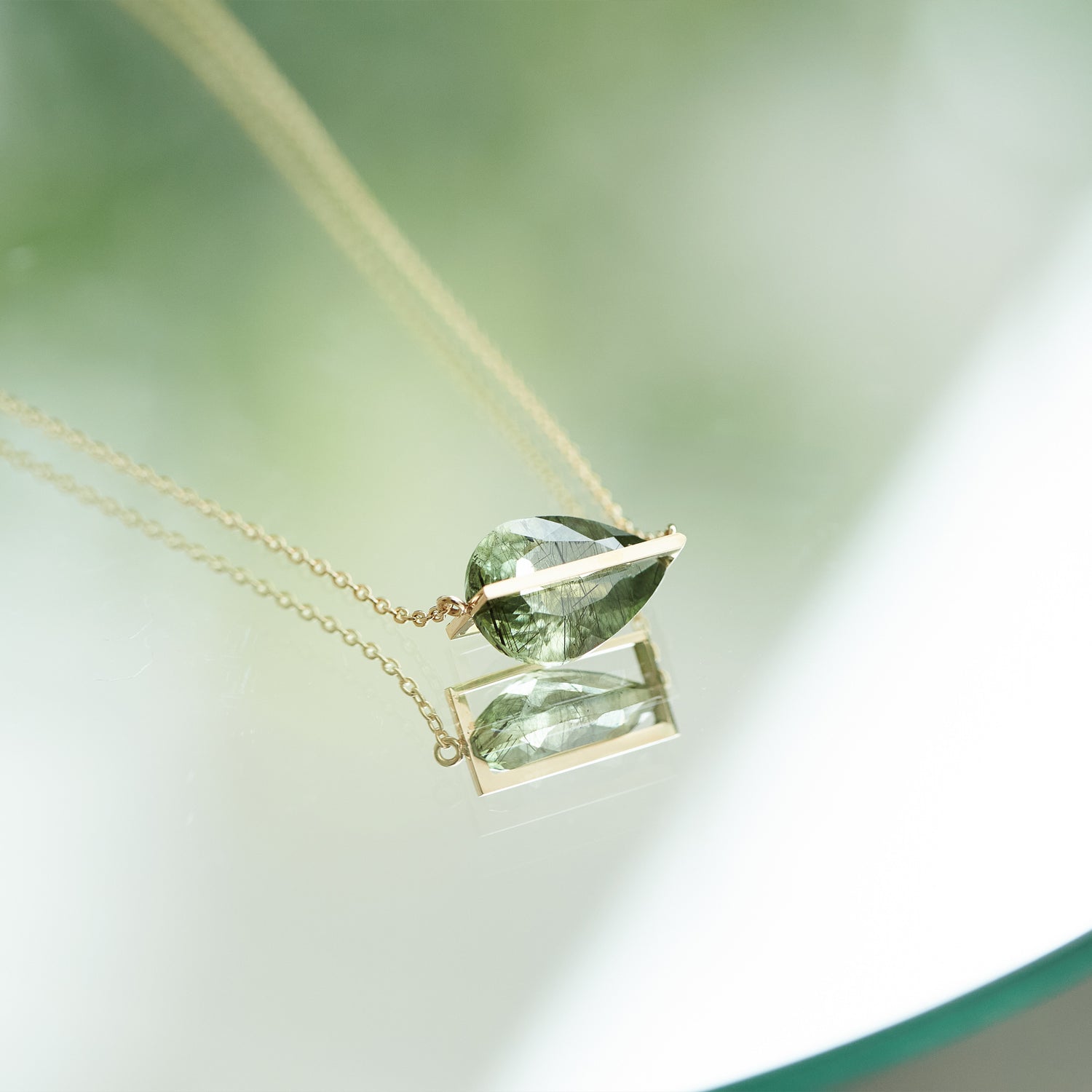 BAND NECKLACE RUTIL PERIDOT#3923