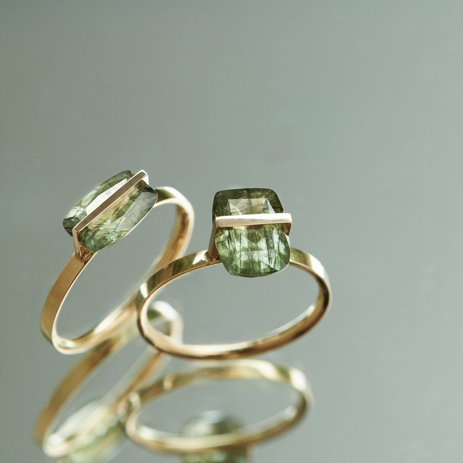 BAND RING RUTIL PERIDOT#3917