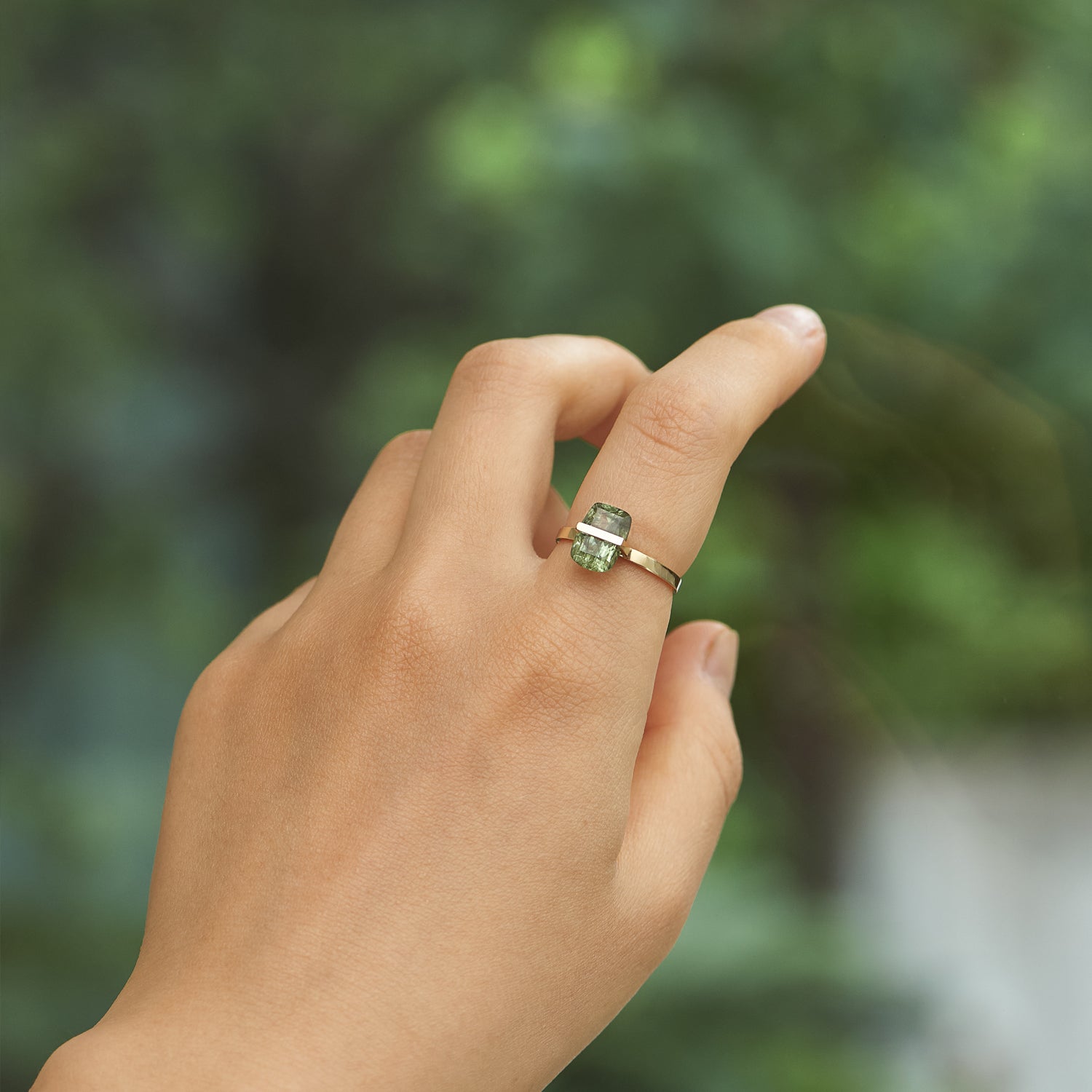 BAND RING RUTIL PERIDOT#3917