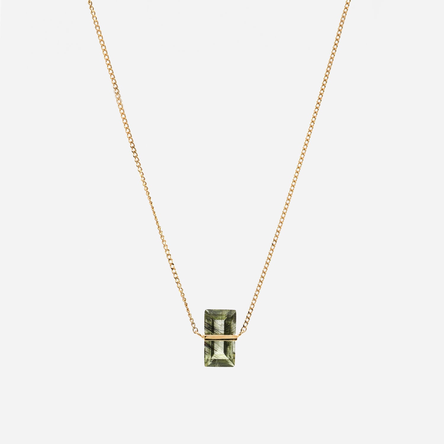 BAND NECKLACE RUTILPERIDOT #3145
