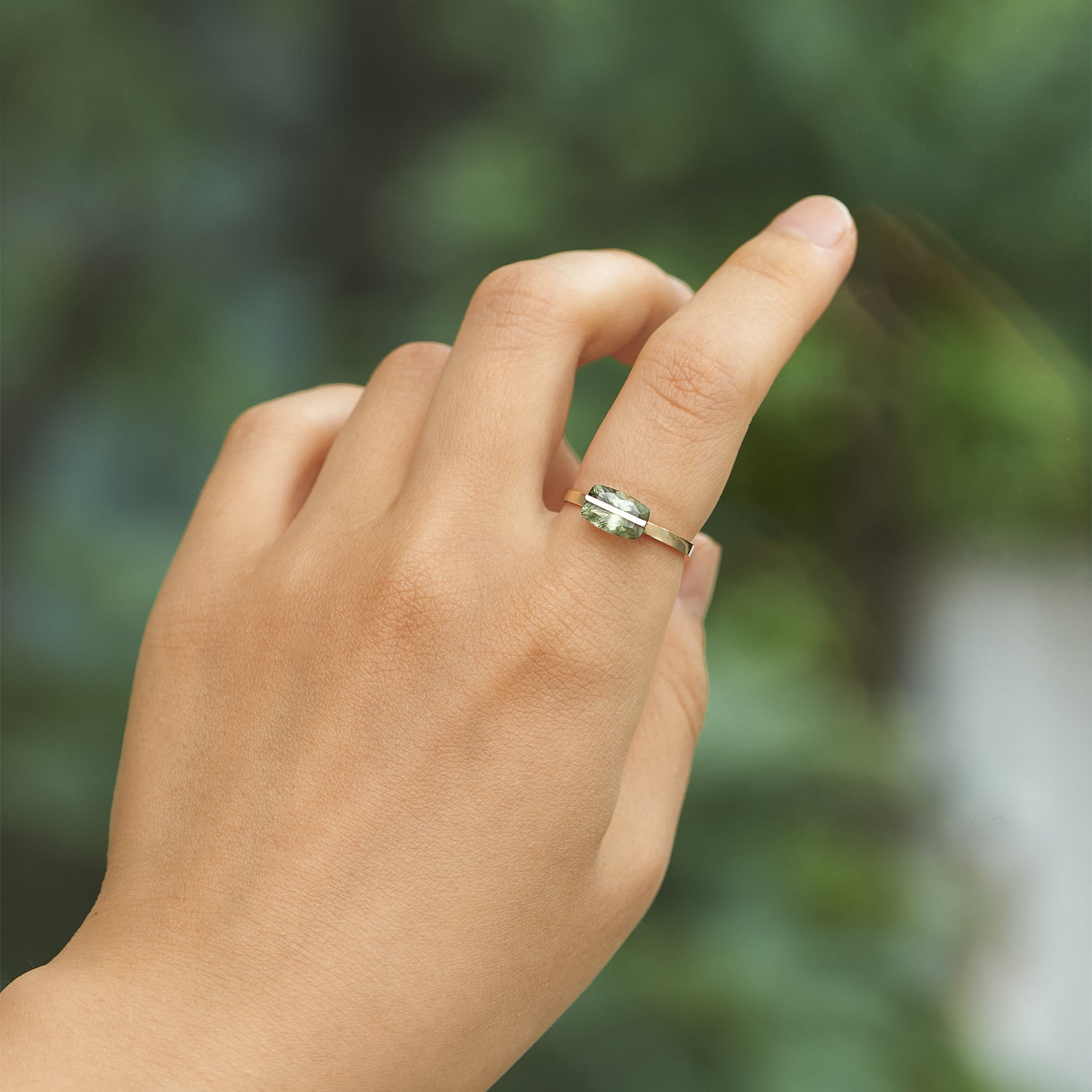 BAND RING RUTIL PERIDOT#3914
