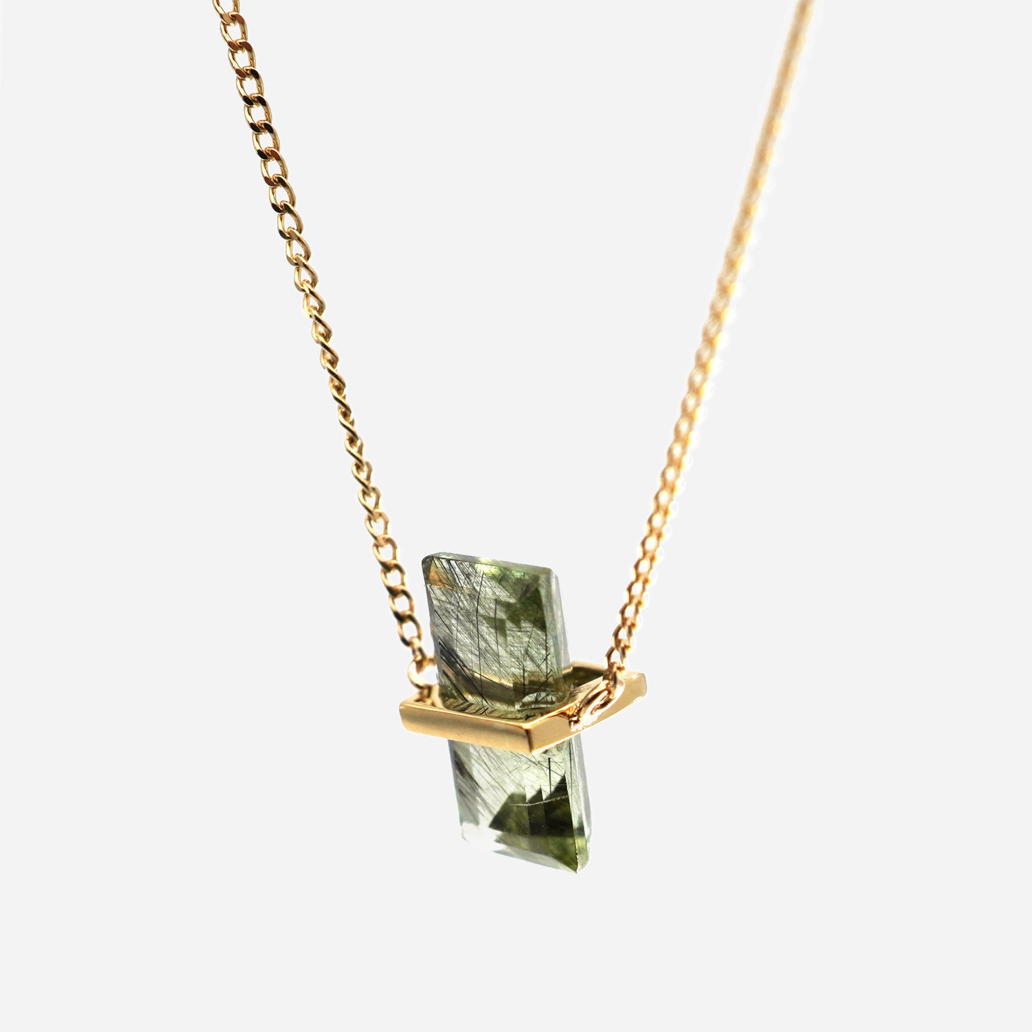 BAND NECKLACE RUTILPERIDOT #3145