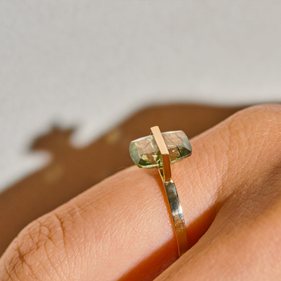 BAND RING RUTIL PERIDOT#3917
