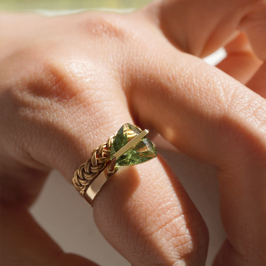 BAND RING RUTIL PERIDOT#3844