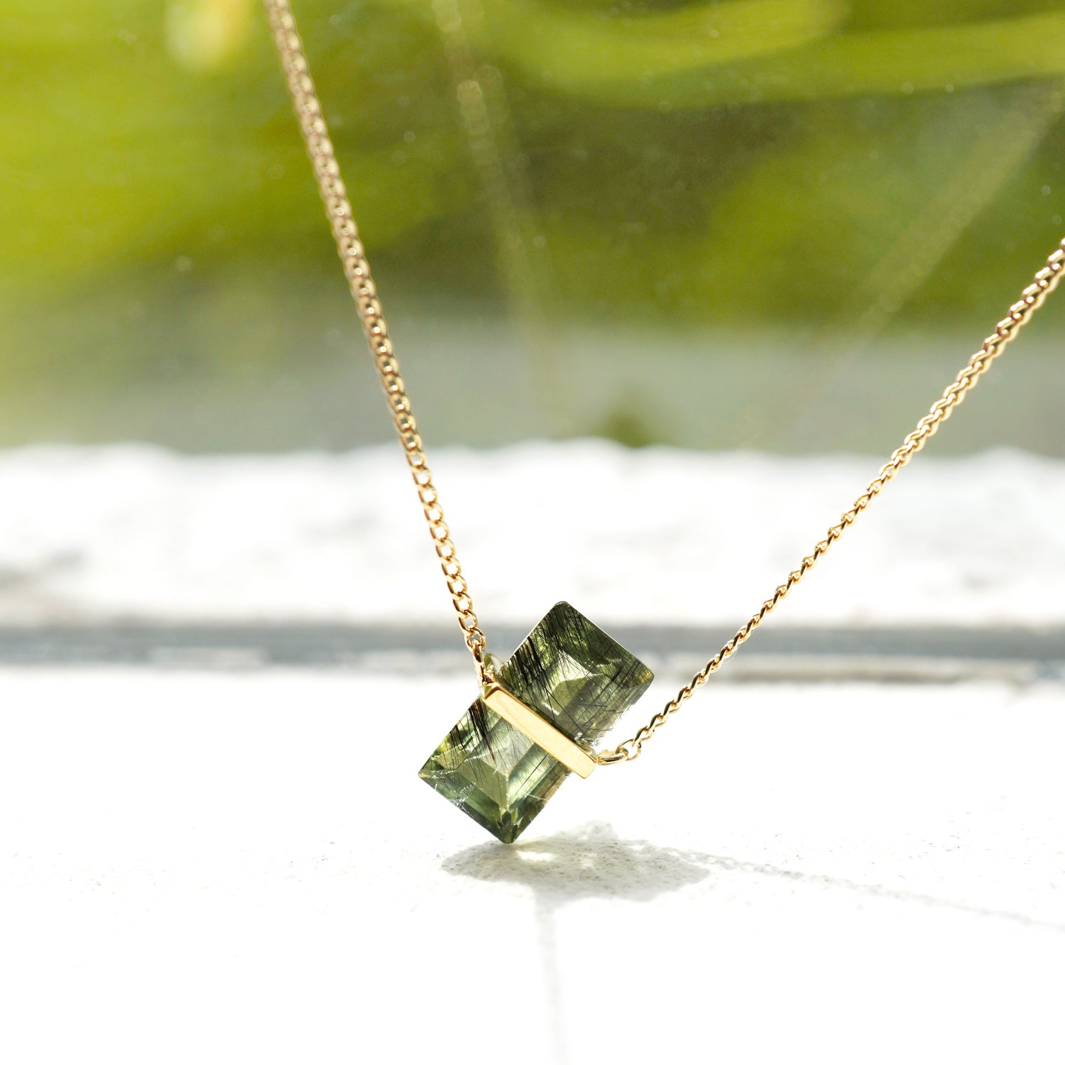 BAND NECKLACE RUTILPERIDOT #3145