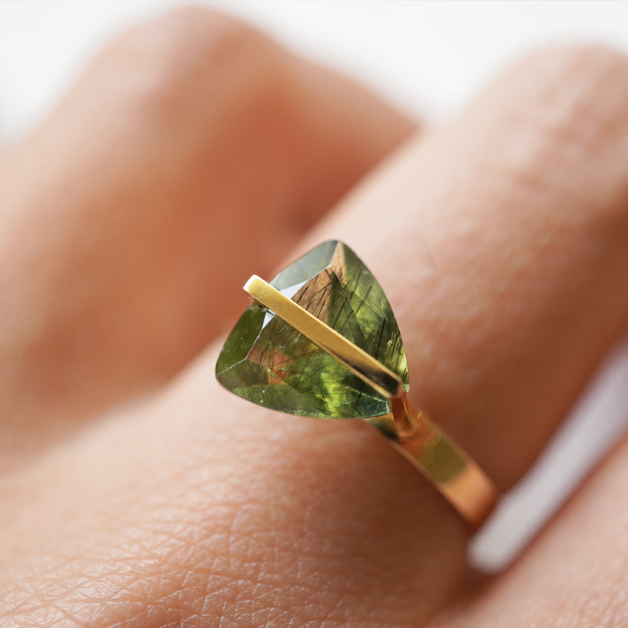 BAND RING RUTIL PERIDOT#3844