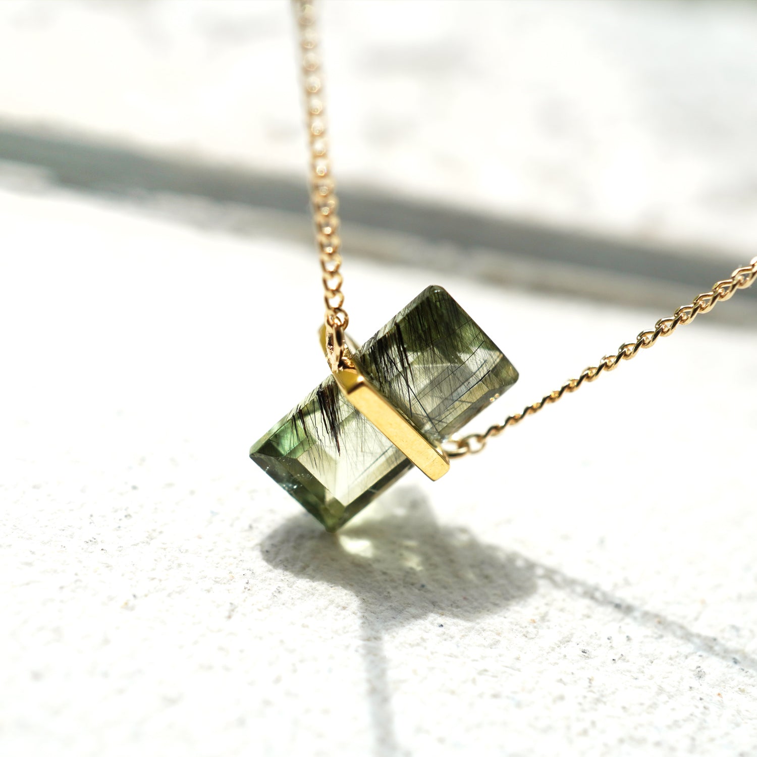 BAND NECKLACE RUTILPERIDOT #3145