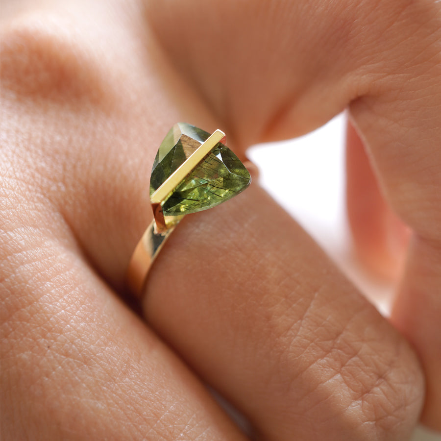 BAND RING RUTIL PERIDOT#3844