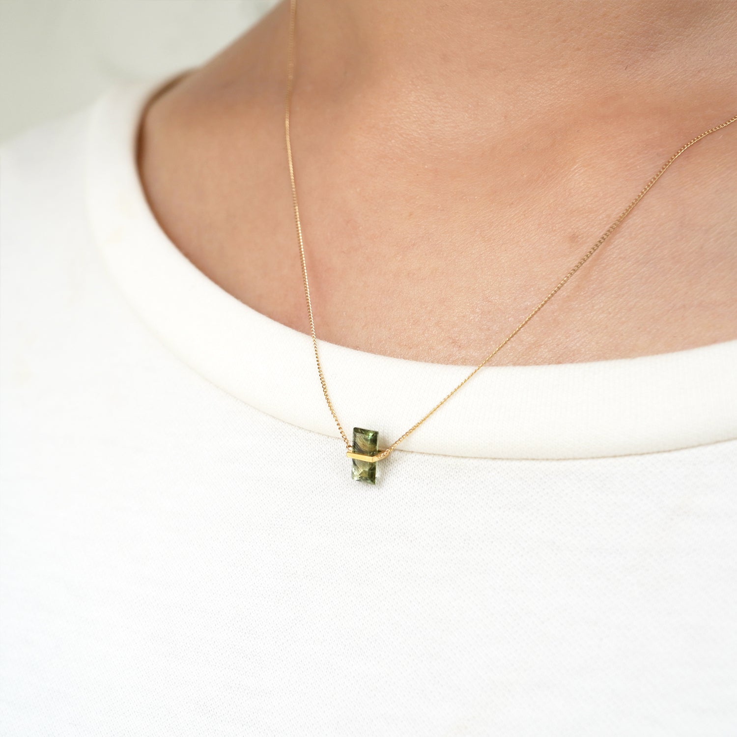 BAND NECKLACE RUTILPERIDOT #3145