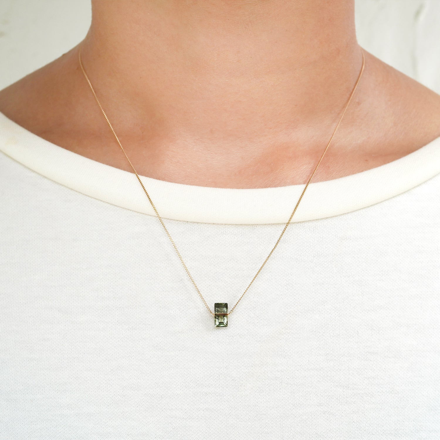 BAND NECKLACE RUTILPERIDOT #3145