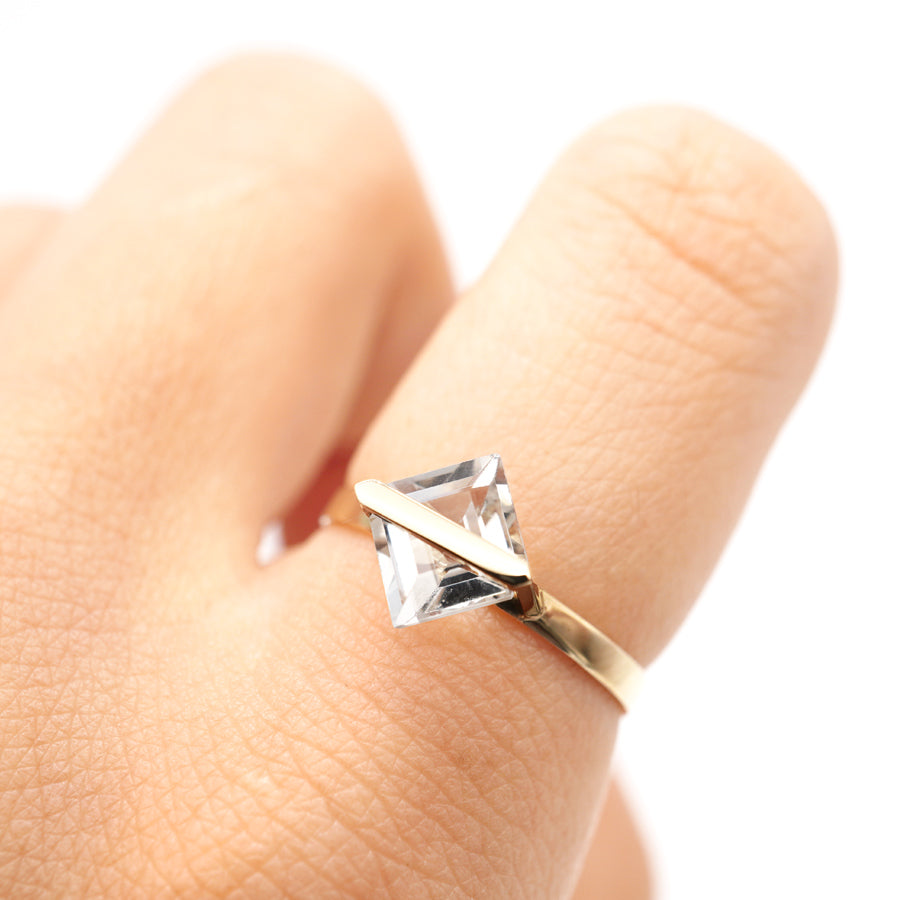 BAND RING WHITE TOPAZ #3462