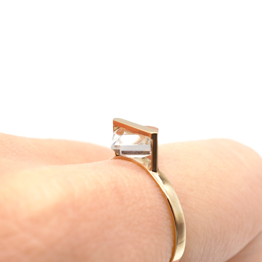 BAND RING WHITE TOPAZ #3462