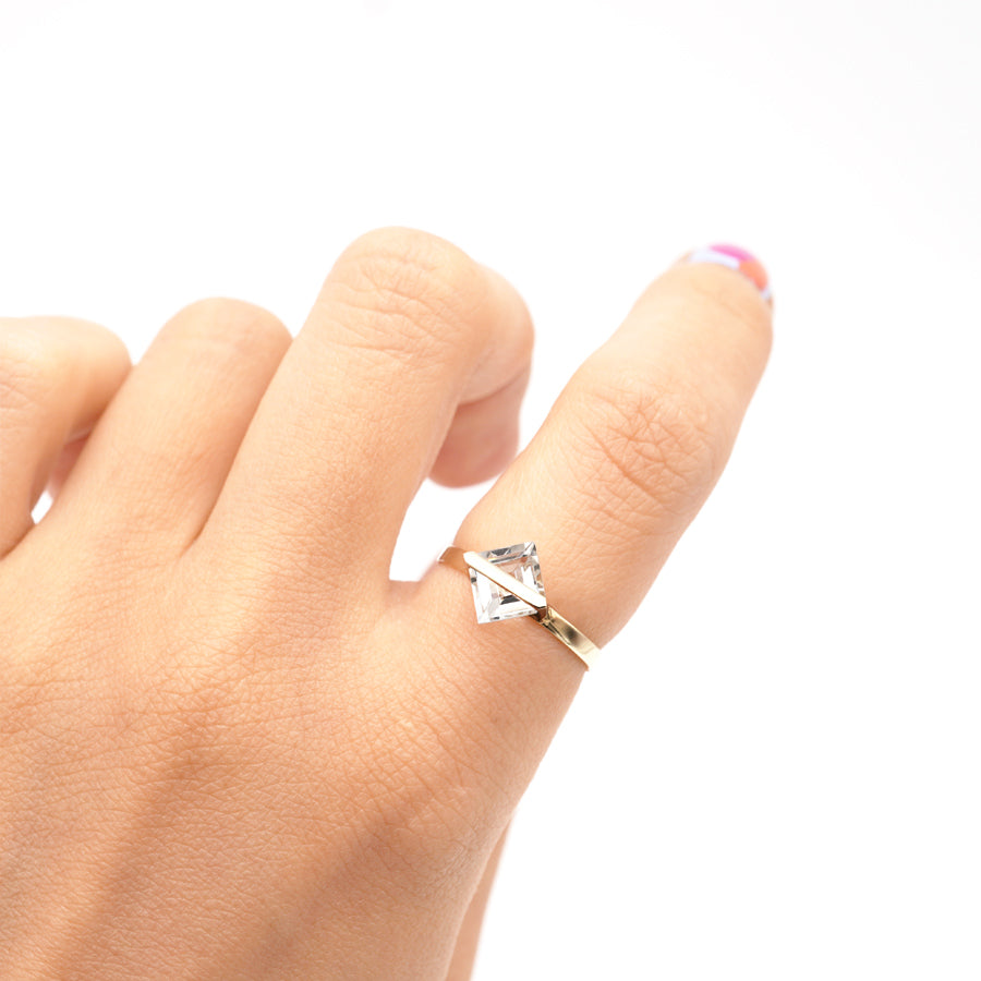 BAND RING WHITE TOPAZ #3462