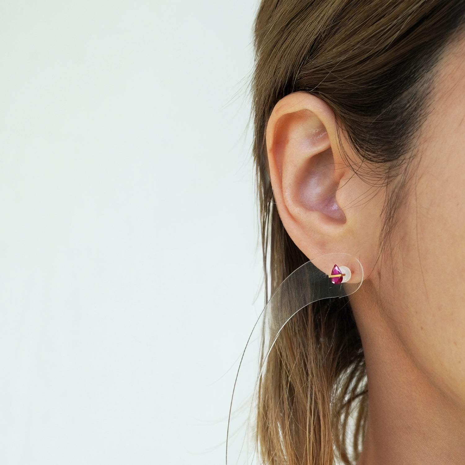 BAND EARRINGS RUBY #4189