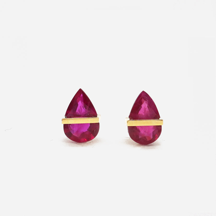BAND EARRINGS RUBY #4189