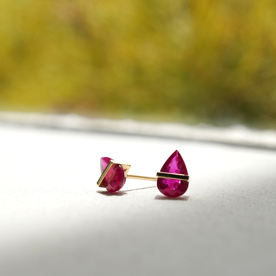 BAND EARRINGS RUBY #4189