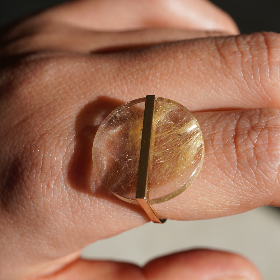 SLICE RING RUTILQUARTZ#4063