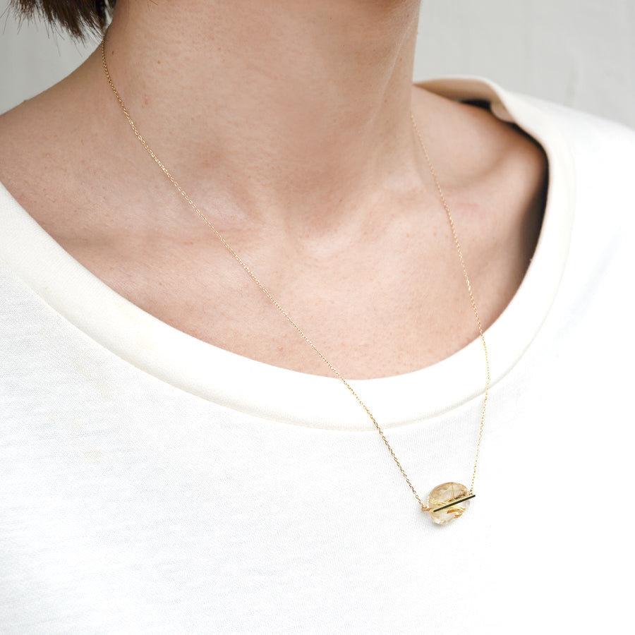 BAND NECKLACE RUTILELATED QUARTZ #2721