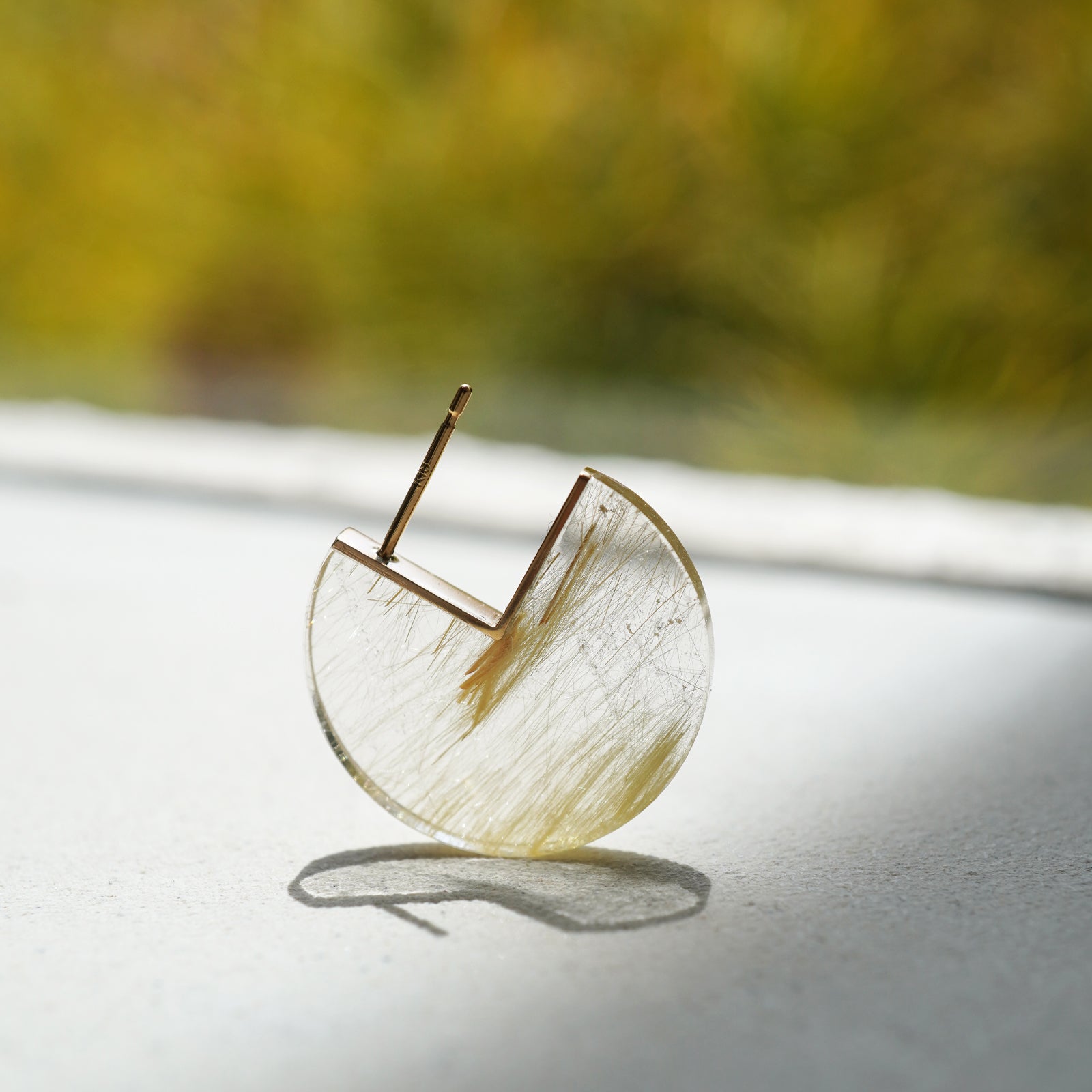 SLICE MINI EARRINGS SINGLE RUTIL QUARTZ #4038