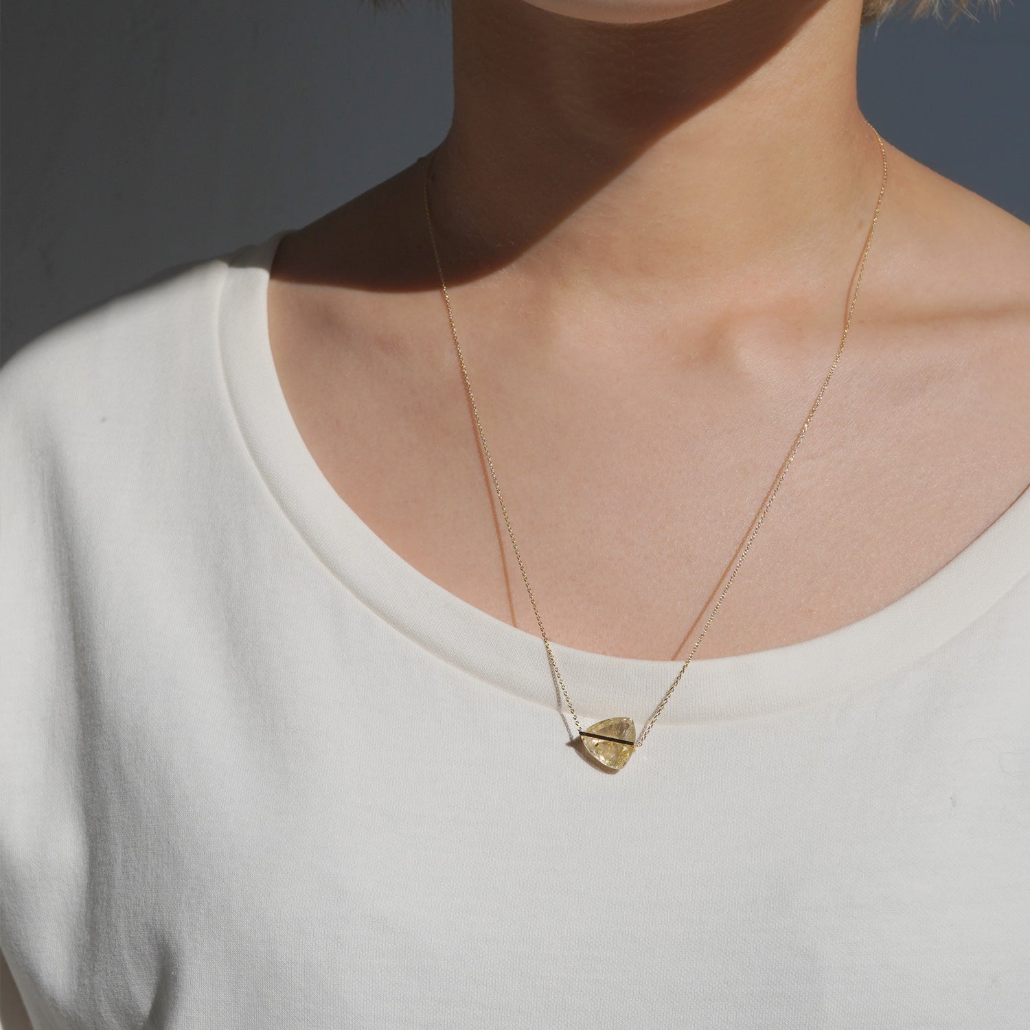 Rutilated Quartz necklace 50cm k10YG