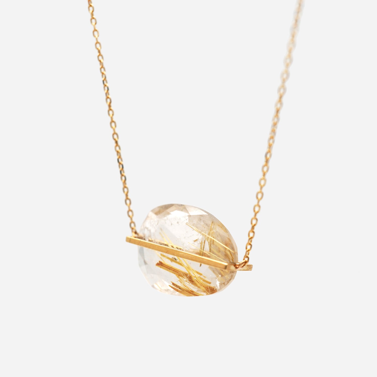 BAND NECKLACE RUTILELATED QUARTZ #2721