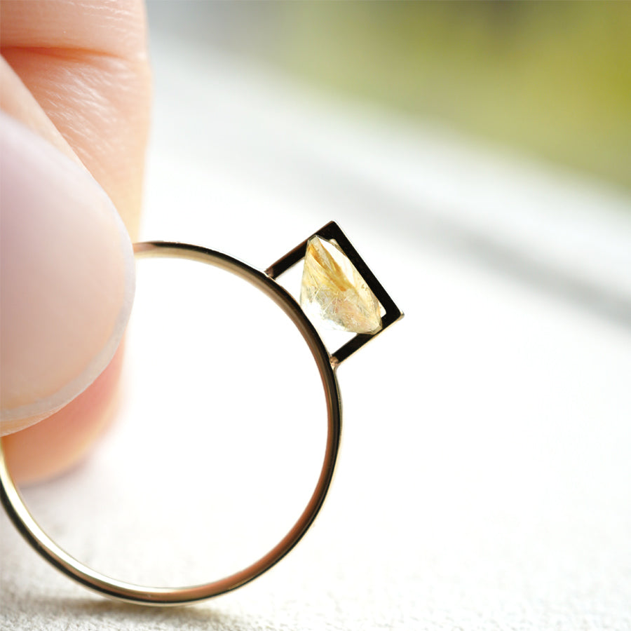 BAND RING RUTILELATED QUARTZ #2603