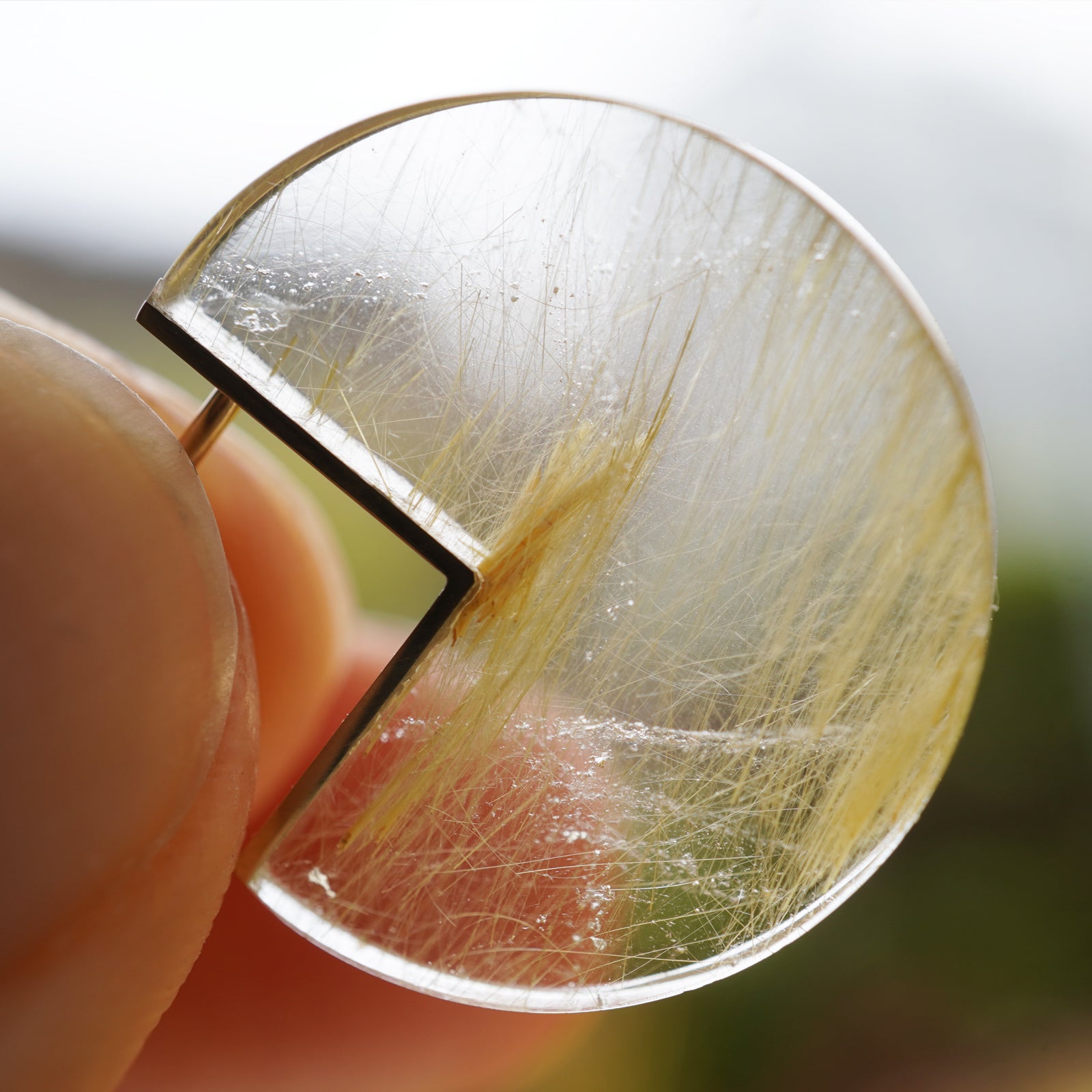 SLICE MINI EARRINGS SINGLE RUTIL QUARTZ #4038