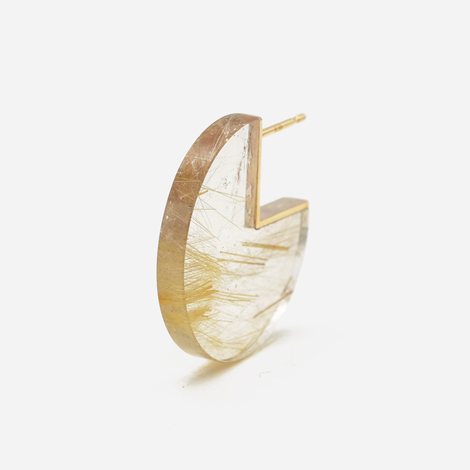 SLICE MINI EARRINGS SINGLE RUTIL QUARTZ #4037