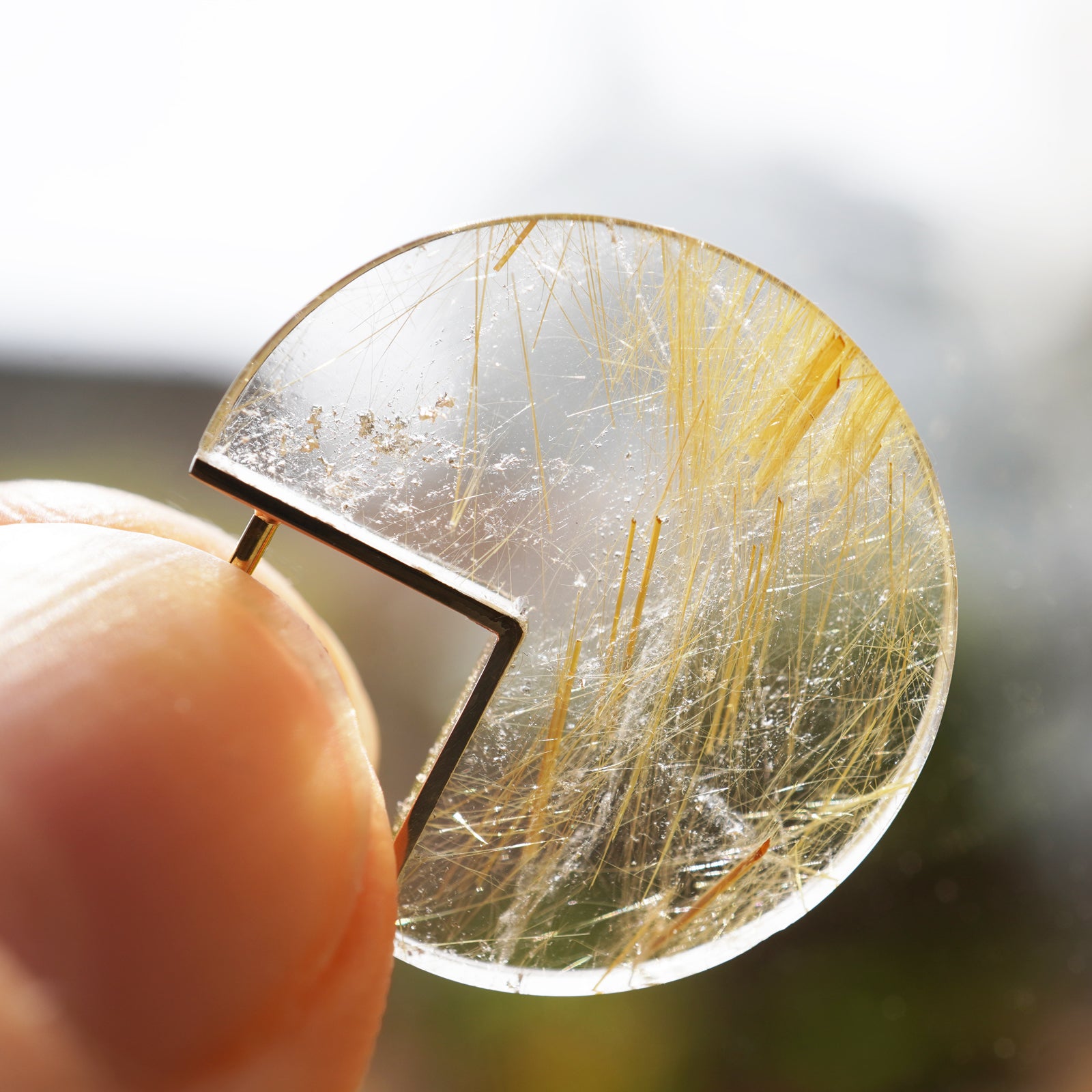 SLICE MINI EARRINGS SINGLE RUTIL QUARTZ #4037