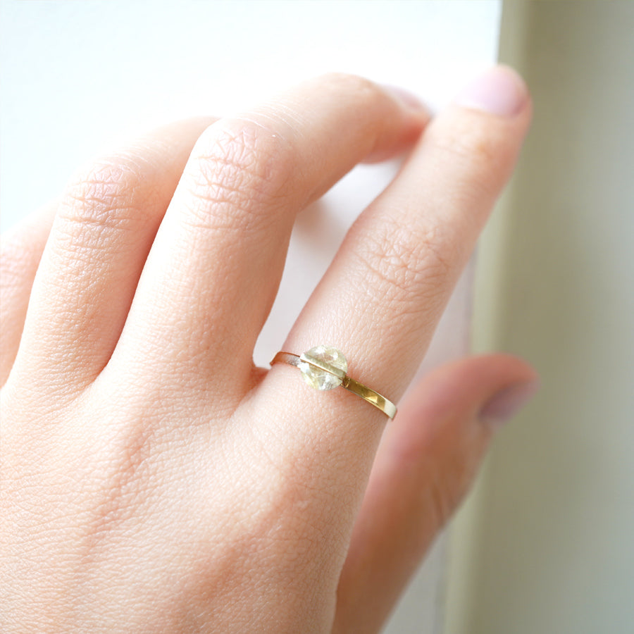 BAND RING RUTILELATED QUARTZ #2603